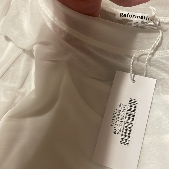 Reformation Seline Knit Top in Ivory, Size Medium, NWT - Picture 3 of 4